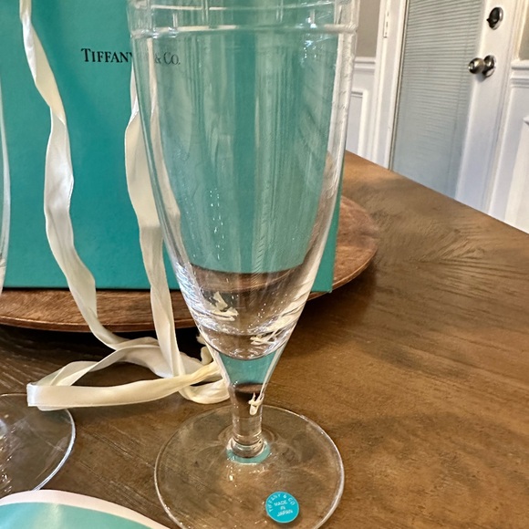 Tiffany & Co. Crystal champagne Flutes with Box - Picture 3 of 14